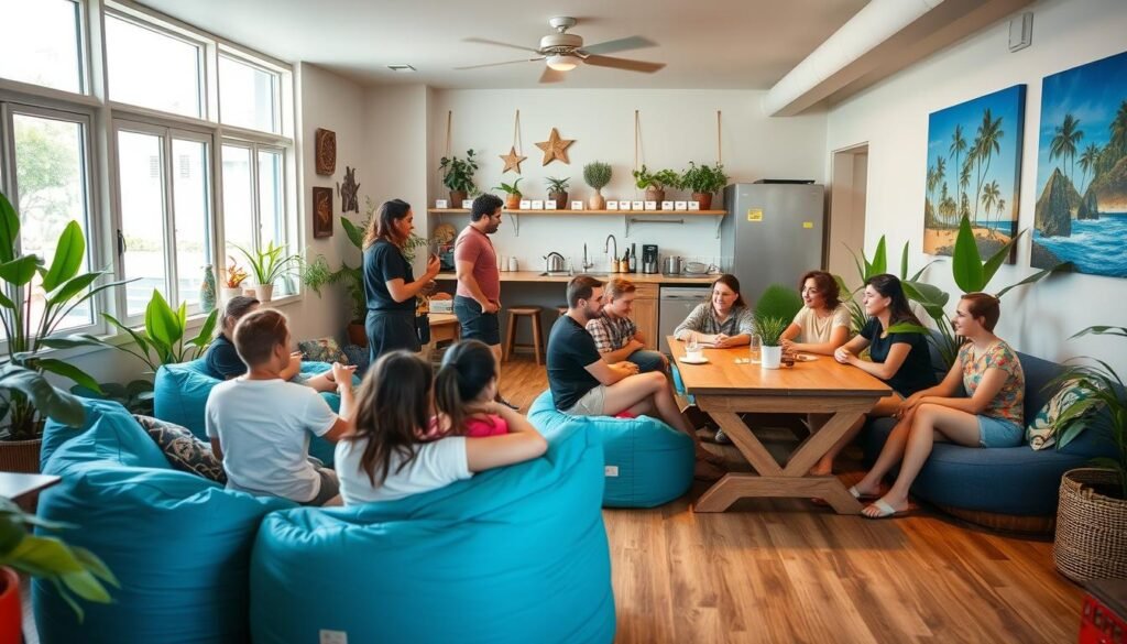 hostel common room hostel common room